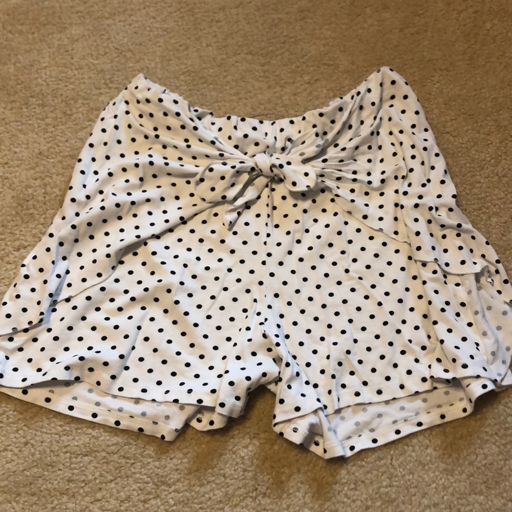 Asos wrap front polka dot shorts!